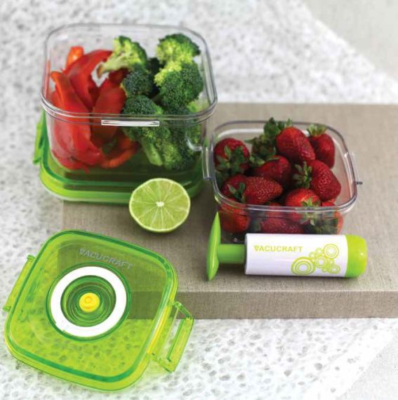 Vakuované nádoby Vacucraft pro uchování ovoce a zeleniny Ovoce a zelenina vždy čerstvá díky vakuovým nádobám Vacucraft